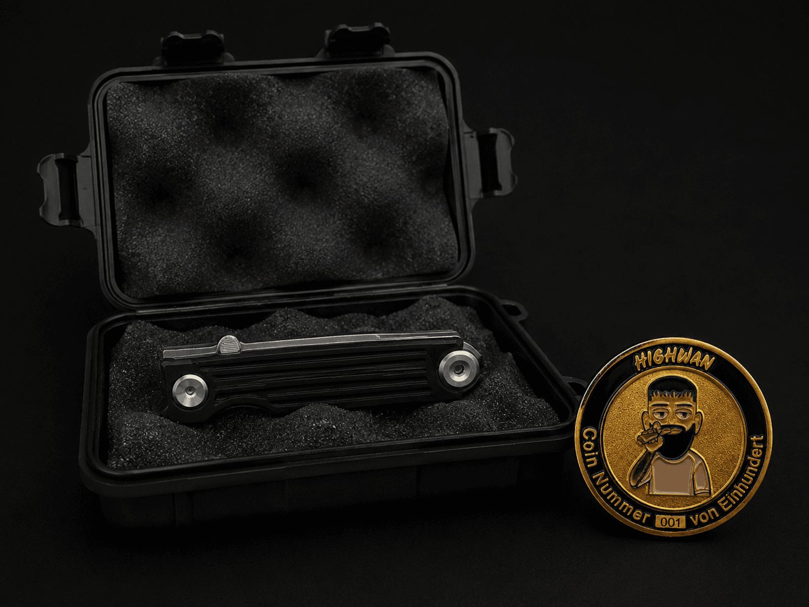 Box mit Messer und limitierter Coin